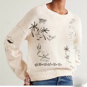 Mother XS Embroidered Cotton Jumper